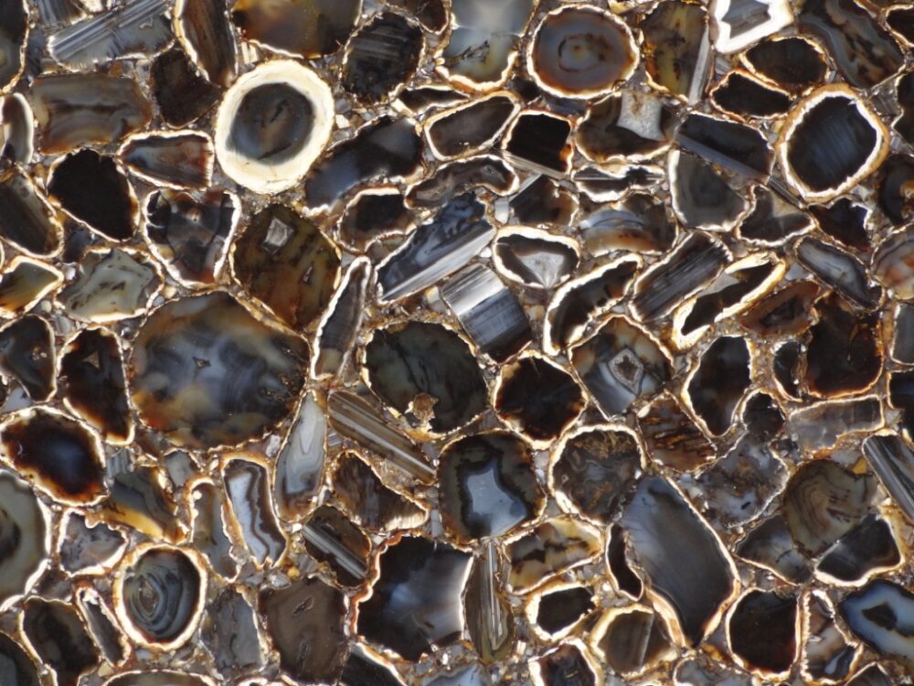 black agate semi-precious stone