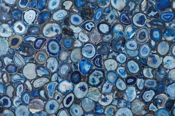 blue agate semi precious stone slab